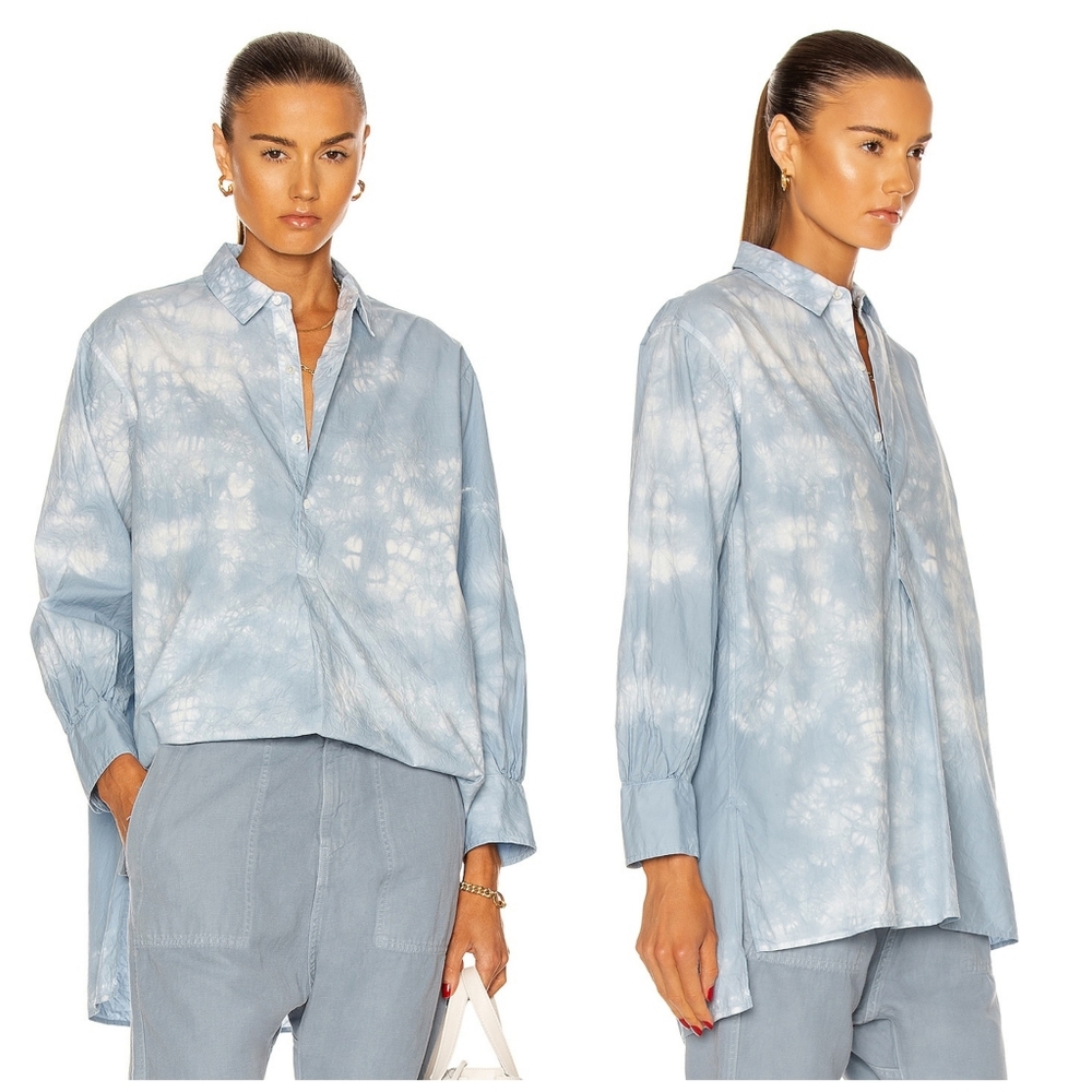 NWT Nili Lotan Ambrose Tunic - Light Blue Tie Dye